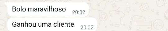 Print de conversa no WhatsApp com a cliente Fran elogiando a Camila