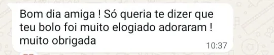 Print de conversa no WhatsApp com a cliente Maria elogiando a Camila