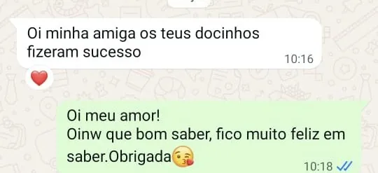 Print de conversa no WhatsApp com a cliente Maria elogiando a Camila